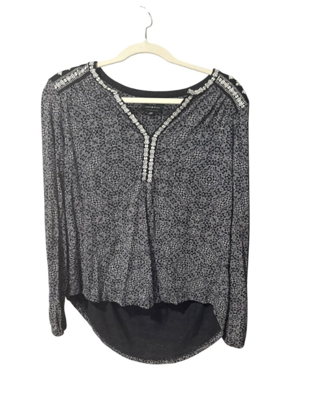 Lucky Brand Embroidered Peasant Blouse - Picture 3 of 9